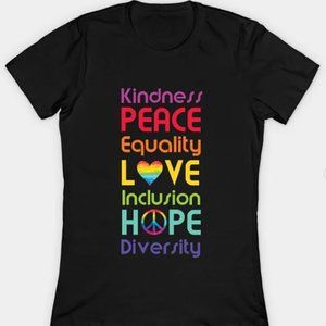 Women's fit diversity, equality, inclusion graphic tee S